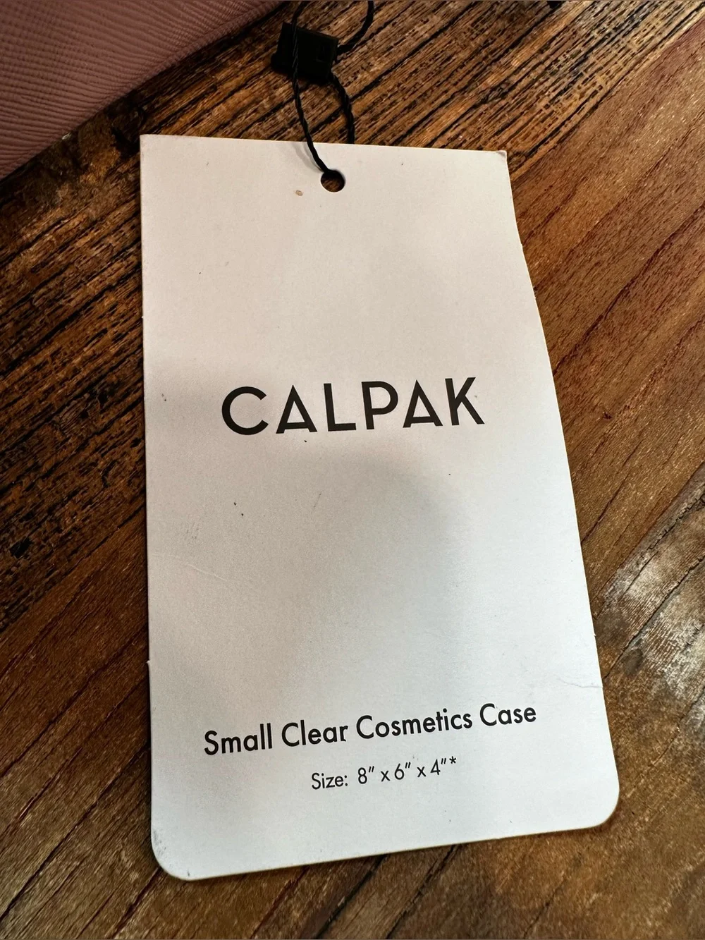 Calpak Clear Cosmetic Case with Dusty Mauve Trim